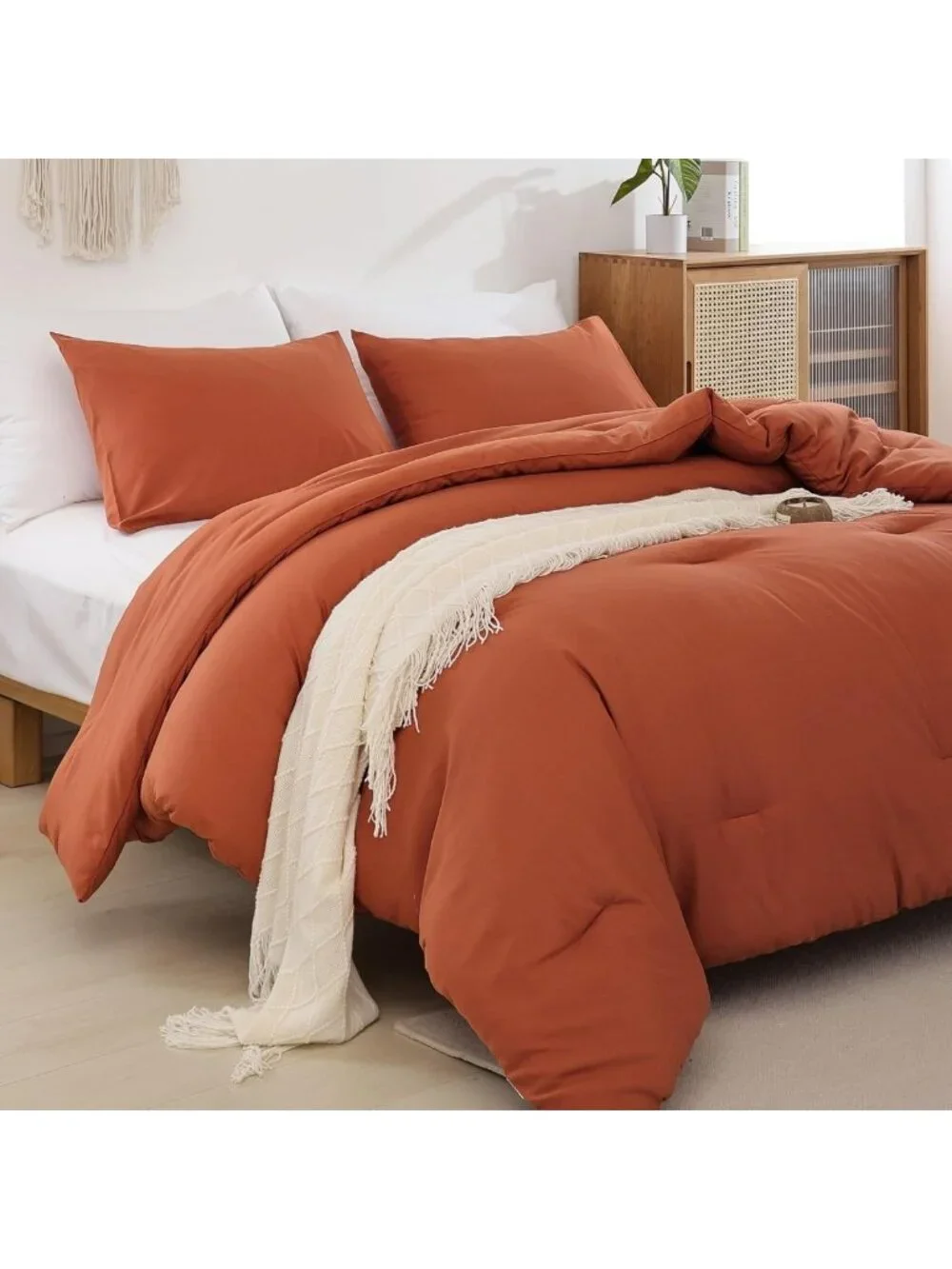 Rust Orange Comforter Set - Unbranded Cozy Down Alternative Comforter
